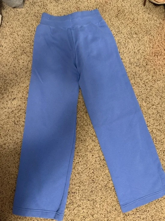 Nike Periwinkle Wide-Leg Sweatpants with White Swoosh - Picture 3 of 4